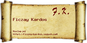 Ficzay Kardos névjegykártya